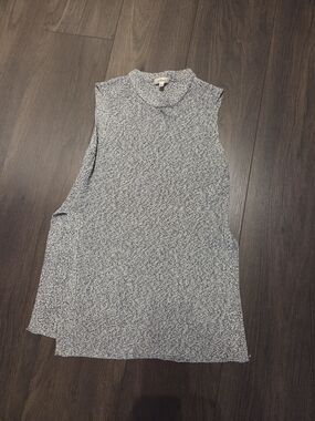 Aritizia Wilfred Sleeveless Mock Neck Tank - Black & White Heather
